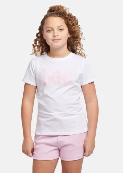 New Lee Kids WOBBLY LEE GRAPHIC TSHIRT Bright White