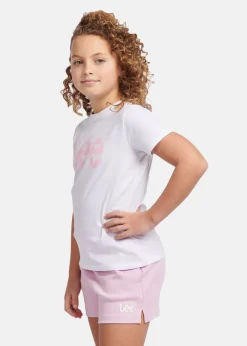 New Lee Kids WOBBLY LEE GRAPHIC TSHIRT Bright White