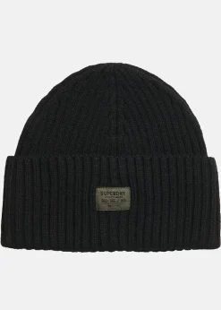 Superdry WORKWEAR KNITTED BEANIE HAT Black