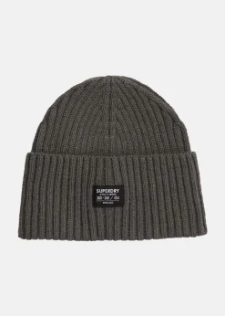 Superdry WORKWEAR KNITTED BEANIE HAT Charcoal