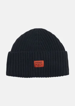 Best Superdry WORKWEAR KNITTED BEANIE HAT Eclipse Navy