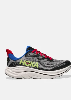Clearance Hoka Y CLIFTON 10 YOUTH FOGGY GREY / BLACK